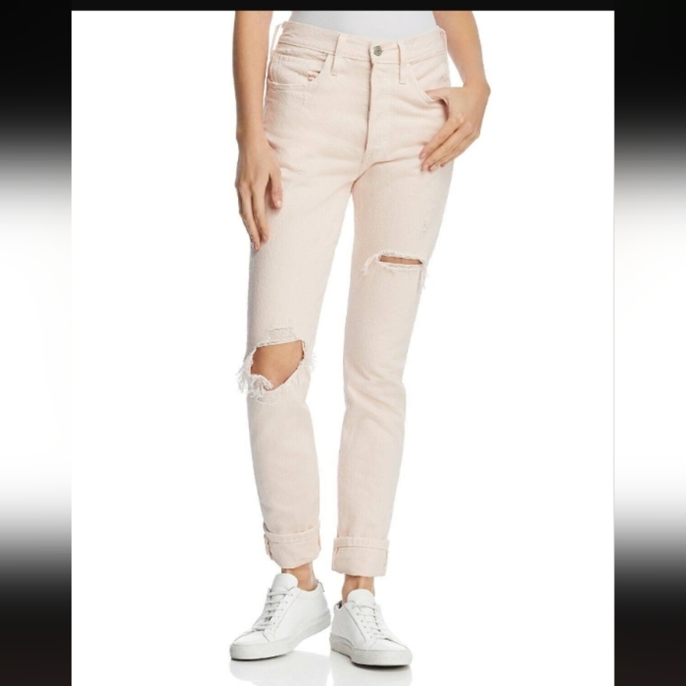 Levi 501 button fly pink skinny jeans NWT